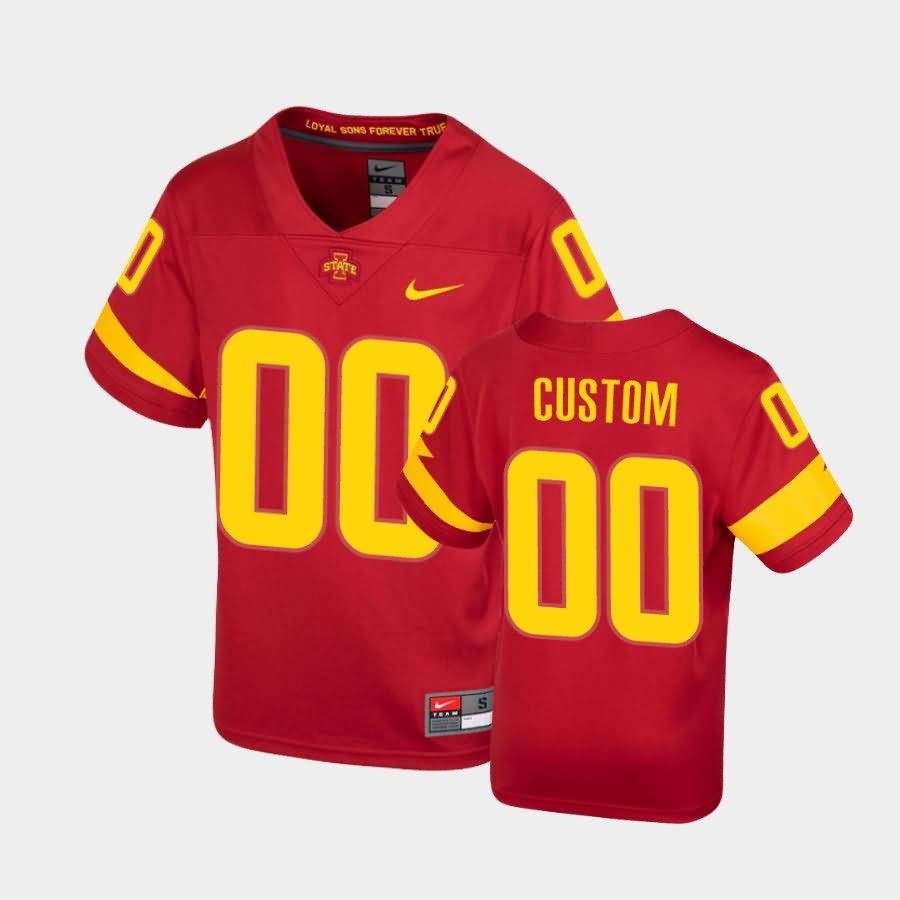 Iowa State Cyclones Youth #00 Custom Nike NCAA Authentic Cardinal Untouchable College Stitched Football Jersey FX42Q01FL
